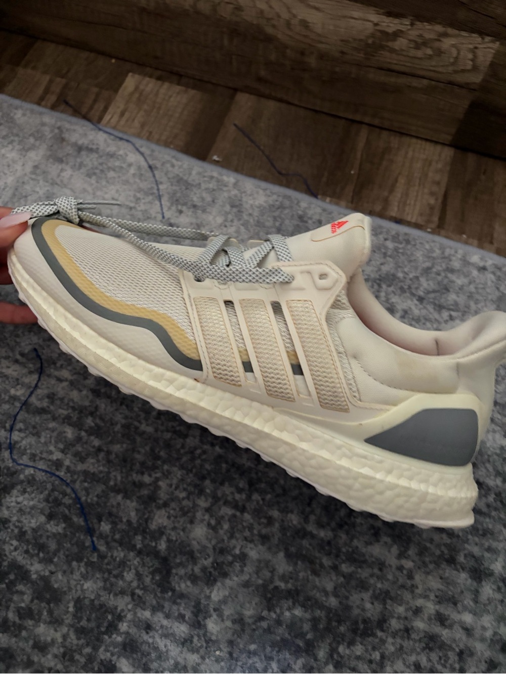 adidas White Sneaker with Red Insole Accent